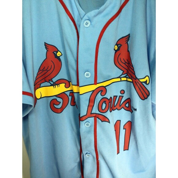 St. Louis Cardinals DeJong Old Dominion Freight Blue Stadium Giveaway XL Jersey - Picture 8 of 16
